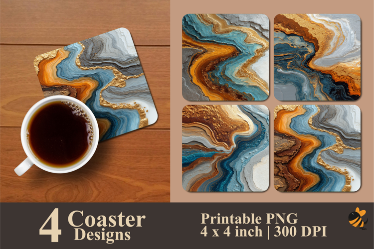 Fluid Texture Coaster Sublimation Design