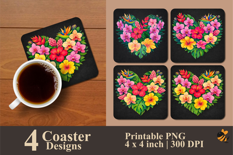 Eternal Bloom Coaster Sublimation Design