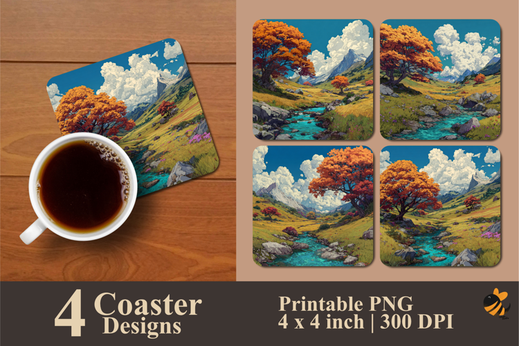 Source Stream Coaster Sublimation Design
