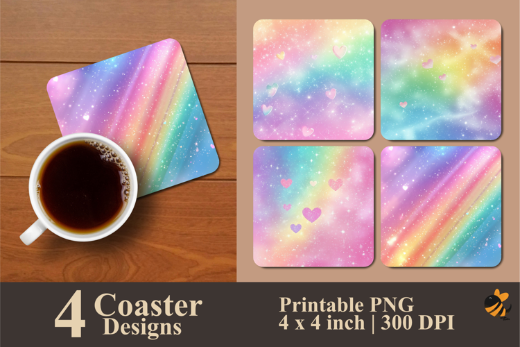 Rainbow of Love Coaster Sublimation Design