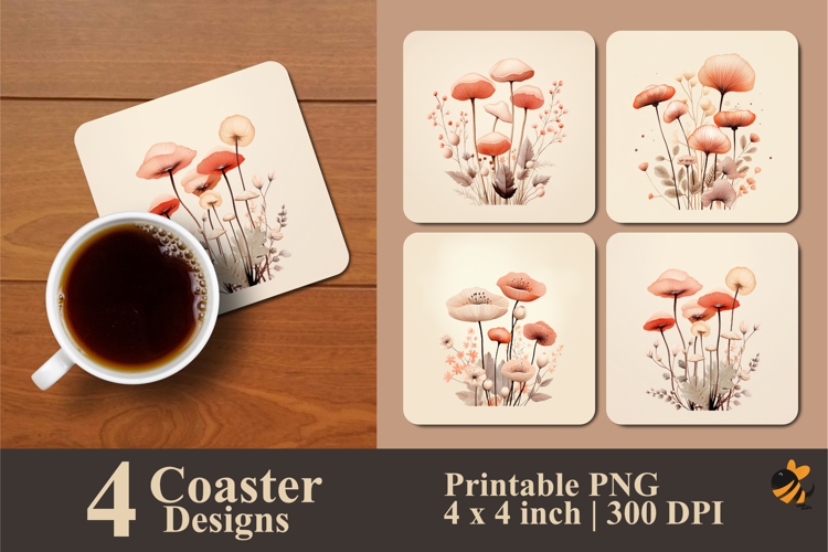 Soft Mushroom Coaster Sublimation Design