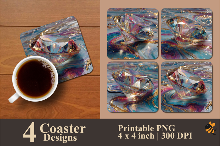 Rare Diamonds Coaster Sublimation Design