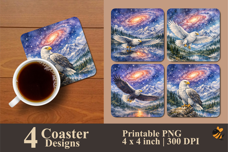 Celestial Flight Coaster Sublimation Design