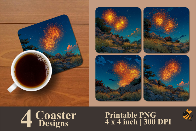 Sparks of Nature Coaster Sublimation Design