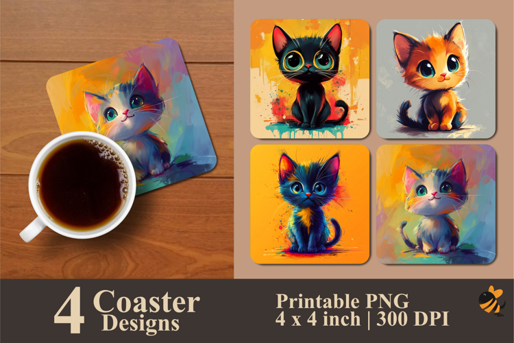 Cute Ball Eyed Coaster Sublimation Design
