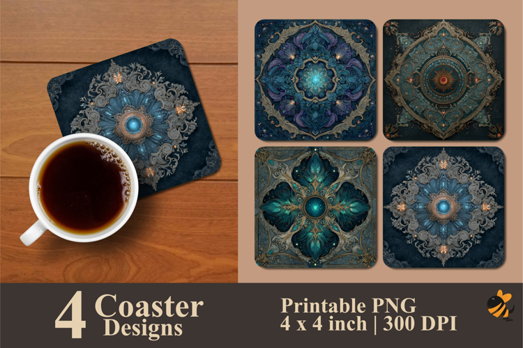 Elegant Throne Pattern Coaster Sublimation Design
