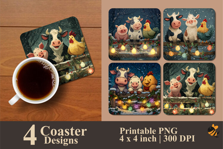 Cheerful Chill Coaster Sublimation Design example image 1