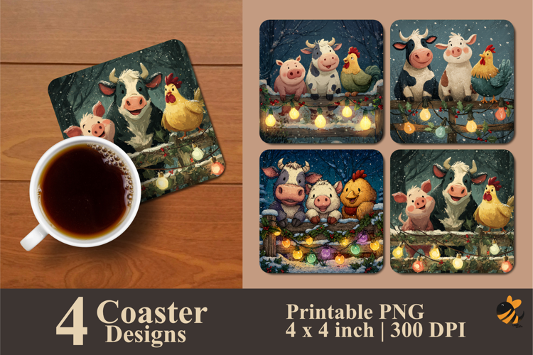 Cheerful Chill Coaster Sublimation Design