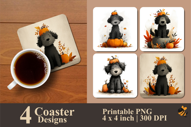 Pumpkin Dog Coaster Sublimation Design