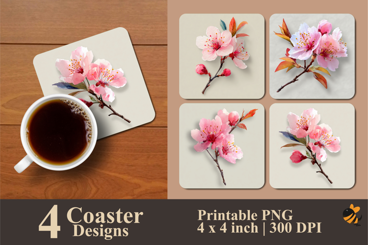 Gentle Pink Coaster Sublimation Design