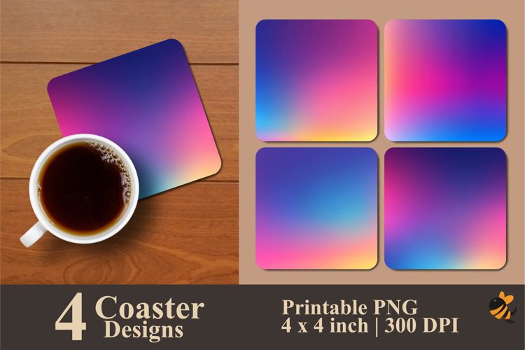 Gradient Color Coaster Sublimation Design