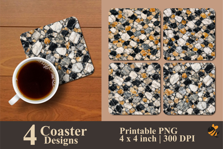 Marble Fragments Coaster Sublimation Design