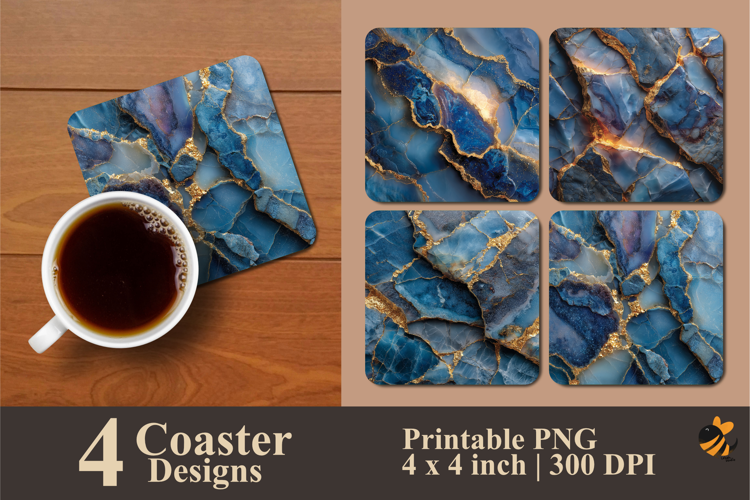 Gold Fiber Coaster Sublimation Design