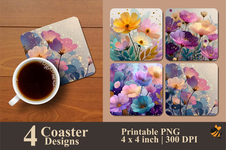 Dreamy Pastel Coaster Sublimation Design