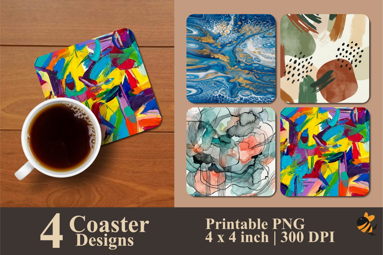 Abstract Harmony Collection Coaster Sublimation Designs