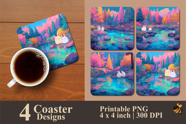 Rich Colors Coaster Sublimation Design