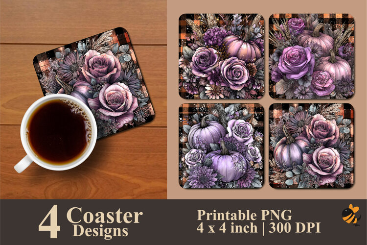 Halloween Components Coaster Sublimation Design example image 1