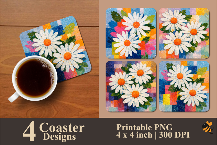 Abstract Bloom Coaster Sublimation Design