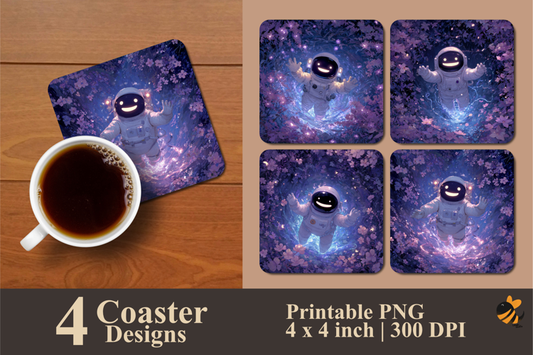 Astronaut Fantasy Coaster Sublimation Design