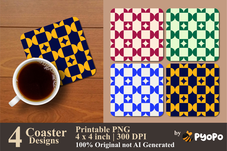 Orbit Tiles Coaster Sublimation Design