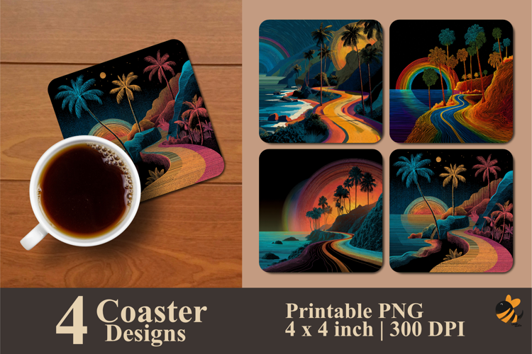 Beautiful Winding Coaster Sublimation Design