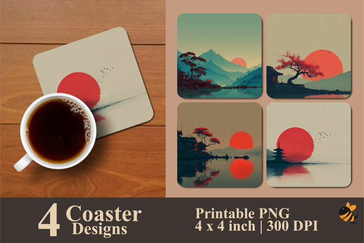 Tranquil River Flow Coaster Sublimation Design