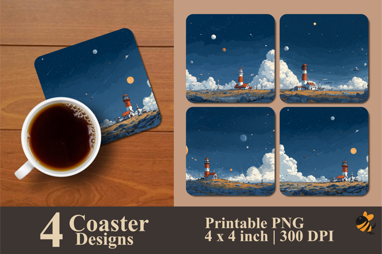 Rocket Flight Coaster Sublimation Designs