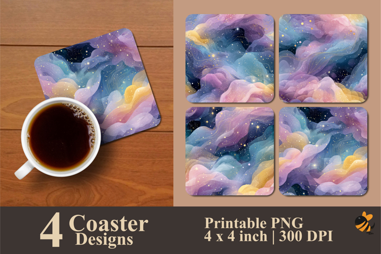 Soft Starry Colors Coaster Sublimation Design
