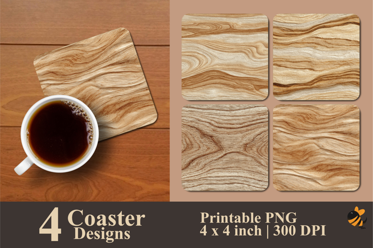 Wood Vinyl Coaster Sublimation Design