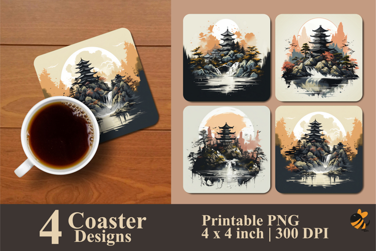 Hill House Coaster Sublimation Design