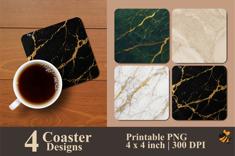 Luxury Marble Texture Coaster Sublimation Designs