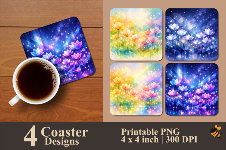 Luminous Meadow Coaster Sublimation Design