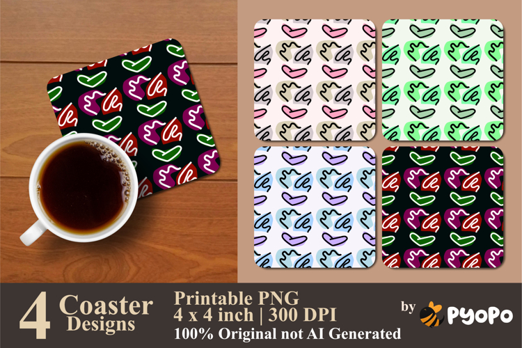 Visual Beat Coaster Sublimation Design