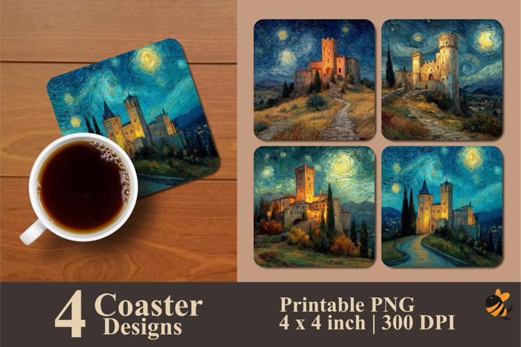 Mountain Dwelling Coaster Sublimation Design