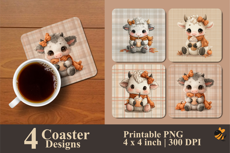 Spoiled Baby Cow Coaster Sublimation Design