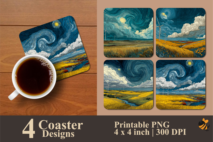 Natural Sustainability Coaster Sublimation Design