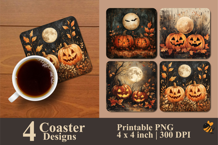 Pumpkin Fantasy Coaster Sublimation Design