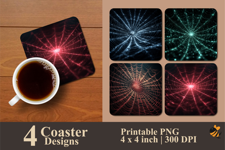 Spider Whirl Coaster Sublimation Design