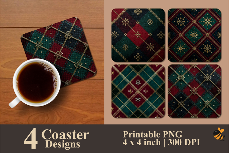 Elegant Geometry Coaster Sublimation Design