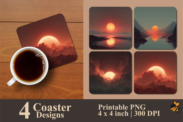 Sunset Dream Coaster Sublimation Design