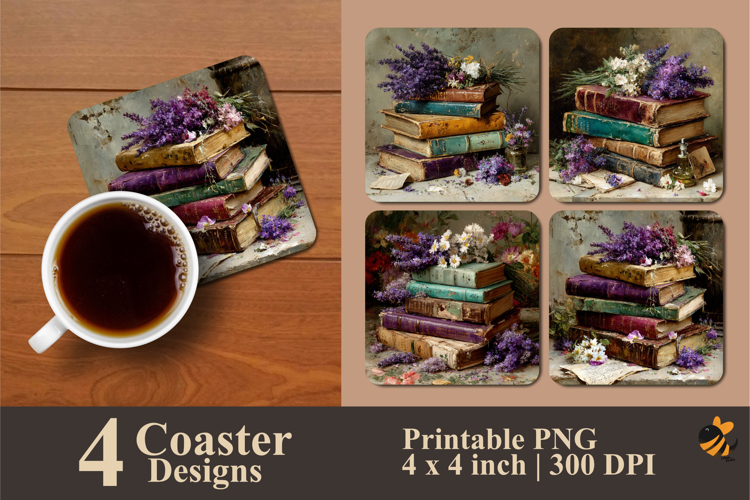 Vintage Illustration Coaster Sublimation Design