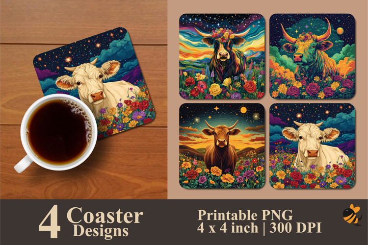 Highland Coaster Sublimation Design