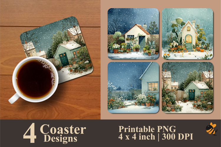 Tropical Home Coaster Sublimation Design