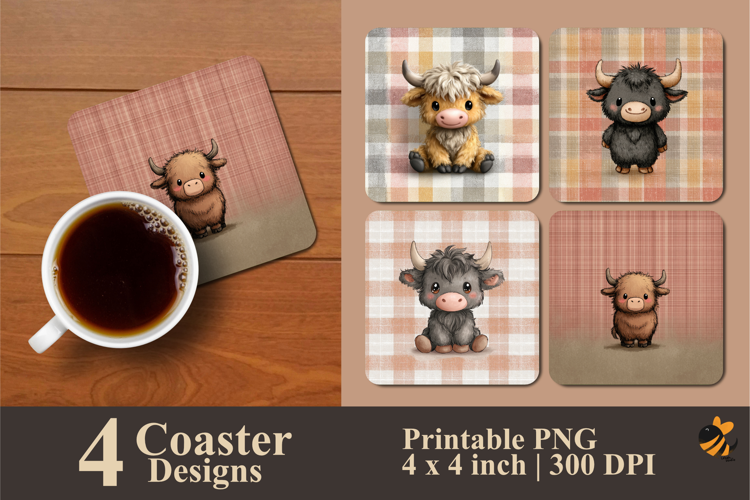 Mini Moo Fantasy Coaster Sublimation Design