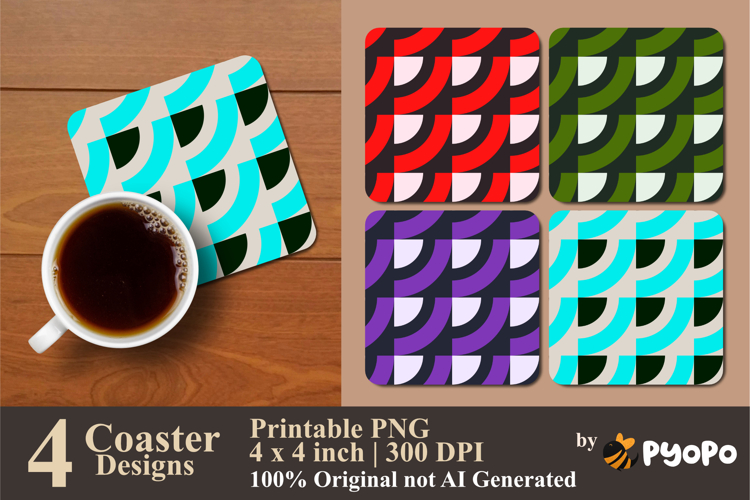 Arc Rhythm Coaster Sublimation Design