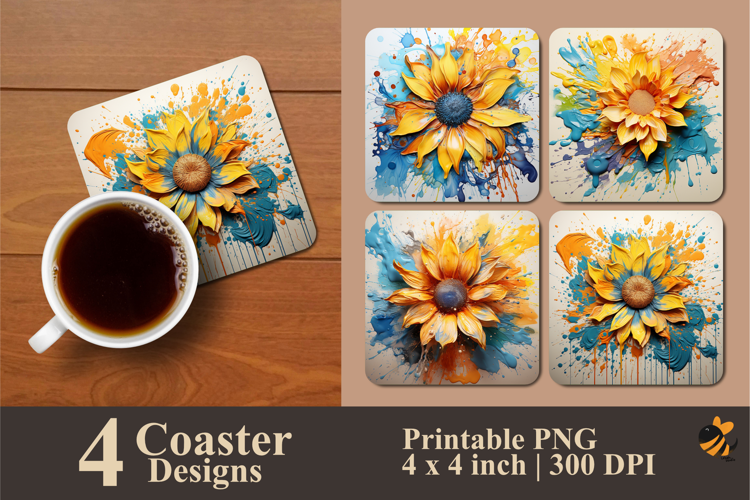 River Clarity Coaster Sublimation Design