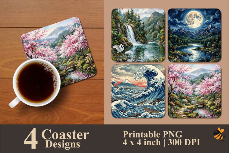 Art Of Nature Coaster Sublimation Design