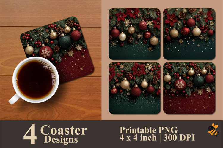 A Sparkling New Year Coaster Sublimation Design