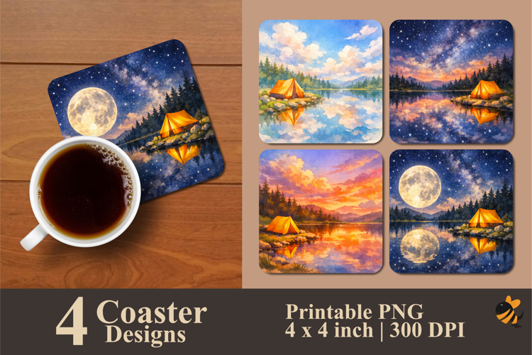 Tranquility of Nature Coaster Sublimation Design