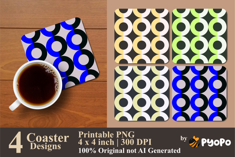 Color Ring Coaster Sublimation Design